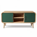 Meuble de salon en bois avec portes vertes dimensions 150 x 40 x 60cm