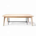 Table en bois clair avec pieds en métal noir dimension 180 x 90 x 75cm