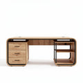 Bureau en bois avec tiroirs et étagère dimensions 140 x 60 x 75cm