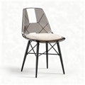 Chaise moderne en plastique transparent avec coussin beige 45 x 45 x 80cm