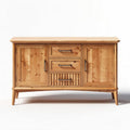 Buffet en bois massif de couleur naturelle avec trois tiroirs et une porte dimensions 120 x 40 x 80cm