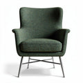 Fauteuil en tissu vert avec structure en métal 80 x 80 x 90cm